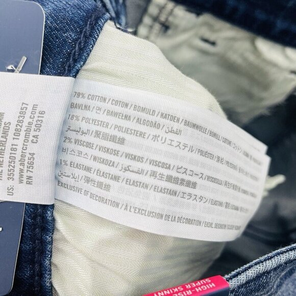 Hollister Juniors 3 Short High Rise Super Skinny Classic Stretch Distressed Jean - Picture 9 of 9